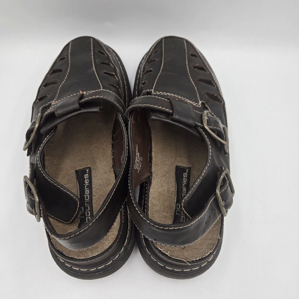Y2K VTG No Boundaries 10 Haley Chunky Sandals Brown Leather Platform 90s Grunge - Picture 10 of 12